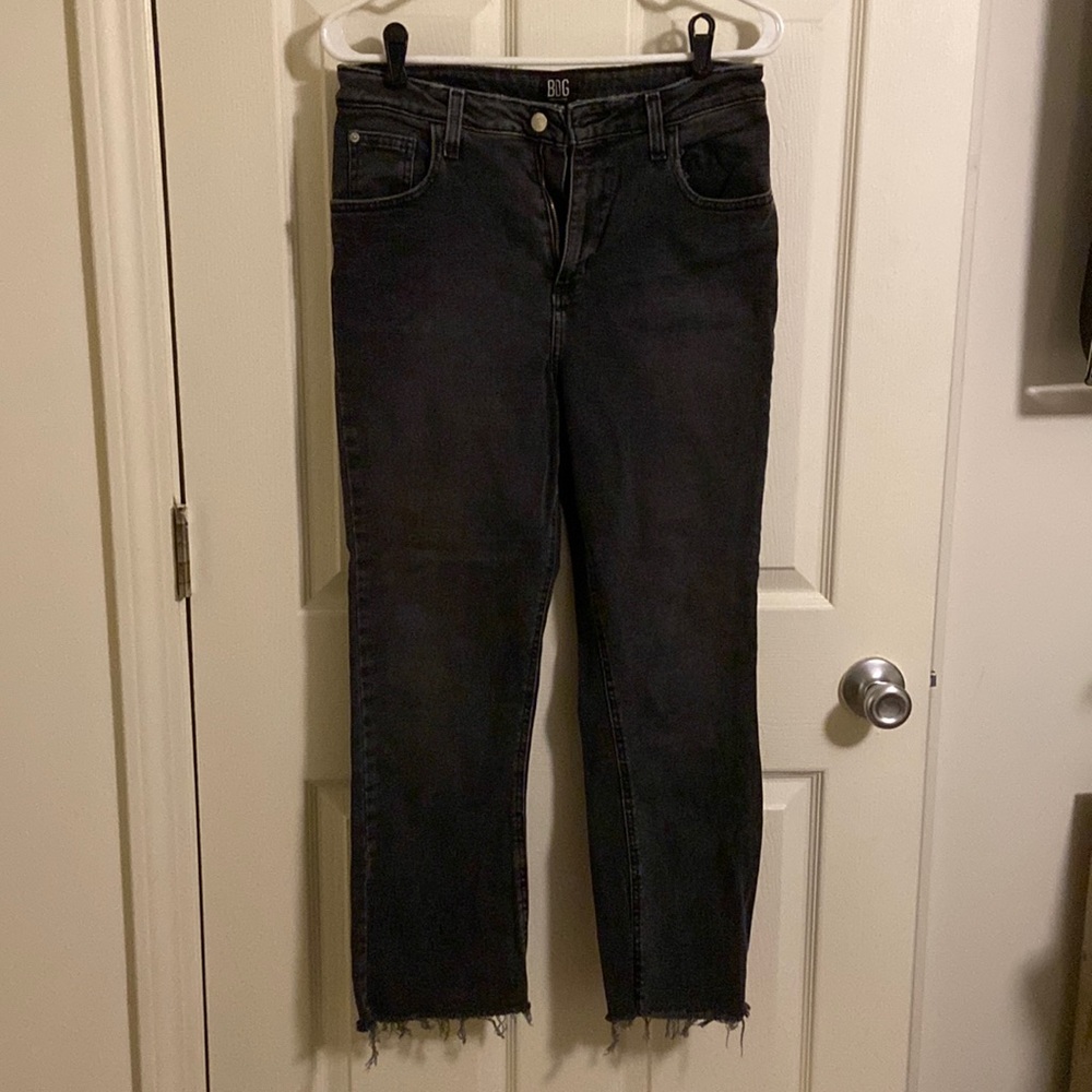 BDG Kick Flare High Rise Cropped Black/Gray Size 30 Jeans